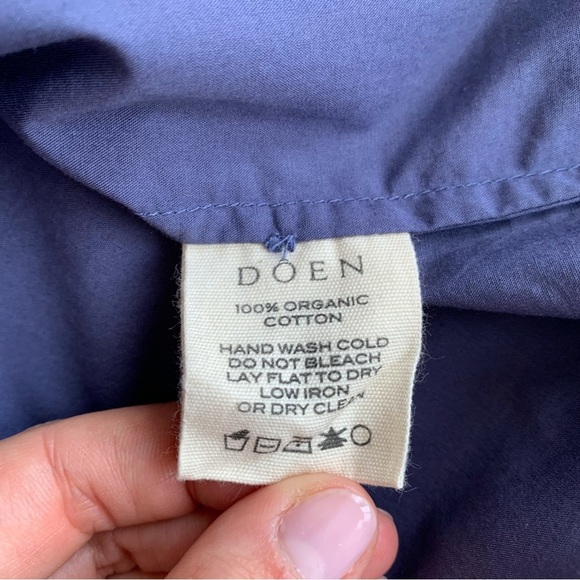 Doen Nerona Cotton Eyelet Ruffle Collar Long Sleeve Dress Atlantic Blue - Picture 10 of 12